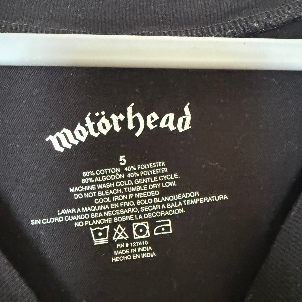 Motorhead XXXV  Graphic T-Shirt Black Cut Out Neck Women Size 5 Grunge Alt - Picture 7 of 7